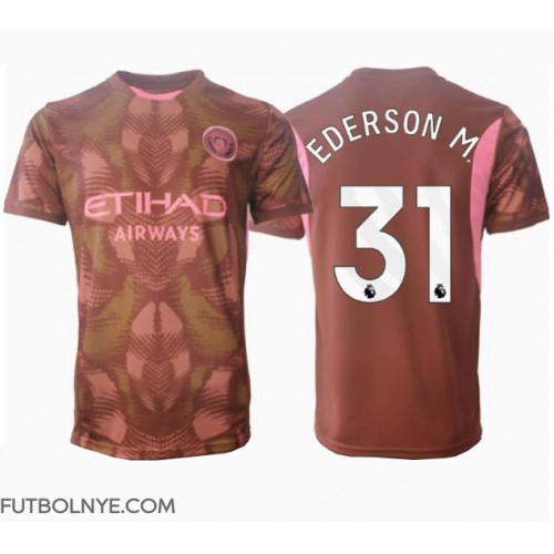 Camiseta Manchester City Ederson Moraes #31 Portero Primera Equipación 2024-25 manga corta
